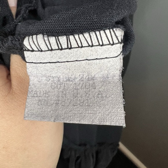 Vintage 80s 90s Johnny Was T-Shirt Dress Maxi Black Floral Embroidery Large - Picture 10 of 11